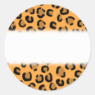 Orange, Black and Brown Leopard Print Pattern. Classic Round Sticker