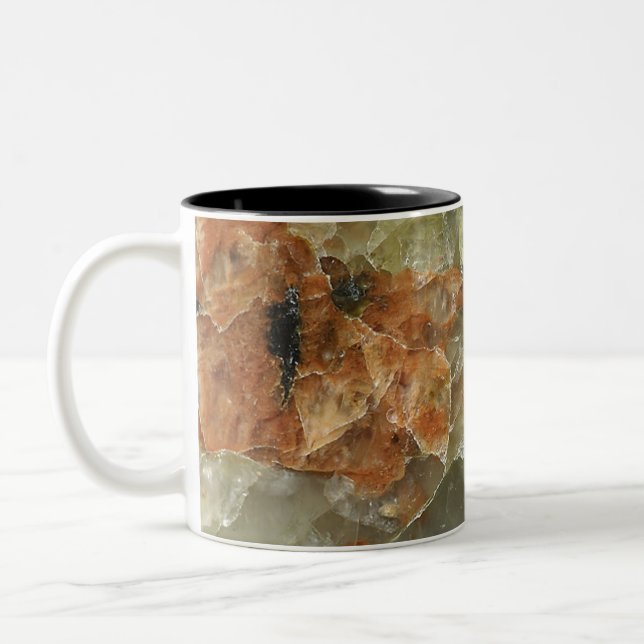 Orange, Black, and Clear Quartz Two-Tone Coffee Mug (Left)