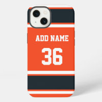 Orange Black and White Sports Stripe
