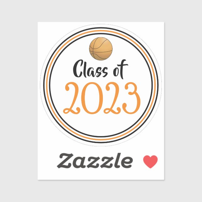 Orange & Black Basketball Class Year Graduation (Sheet)