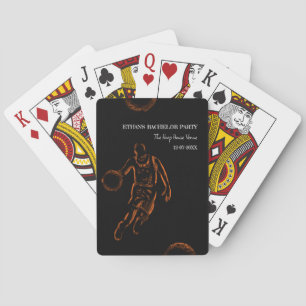 Orange black basketball player bachelor party playing cards