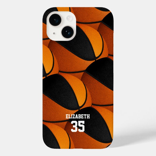 orange black basketball team colours girls boys Case-Mate iPhone case (Back)