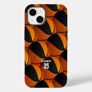 orange black basketball team colours girls boys iPhone 14 case