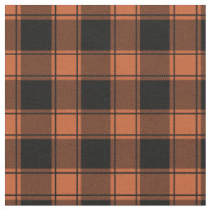 Orange & Black Buffalo Plaid Fabric