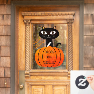 Orange Black Cat Pumpkin Trick or Treat Halloween