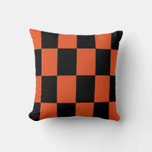 Orange black Chequered Check Pattern
