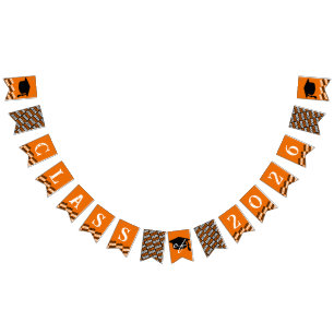 Orange Black Class 2026 Graduation Hanging Banner