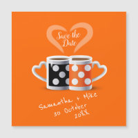 Orange + Black Coffee Colour Design Save the Date