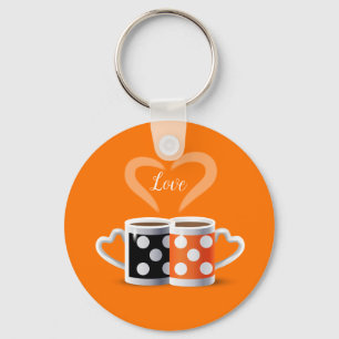 Orange + Black Coffee Colour or We Belong Together Key Ring