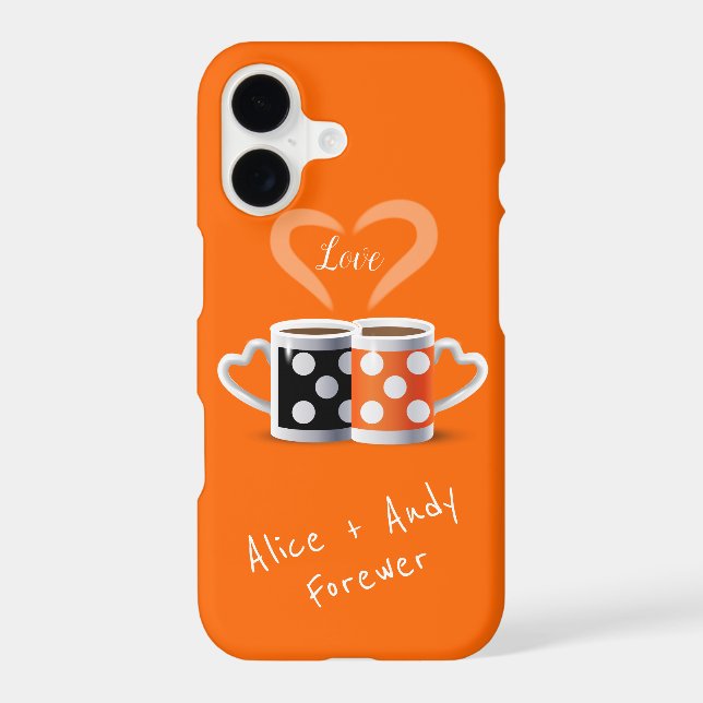 Orange + Black Coffee Colour Trendy Design POP ART (Back)