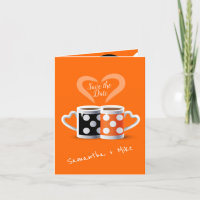Orange + Black Coffee Colour Trendy Save the Date