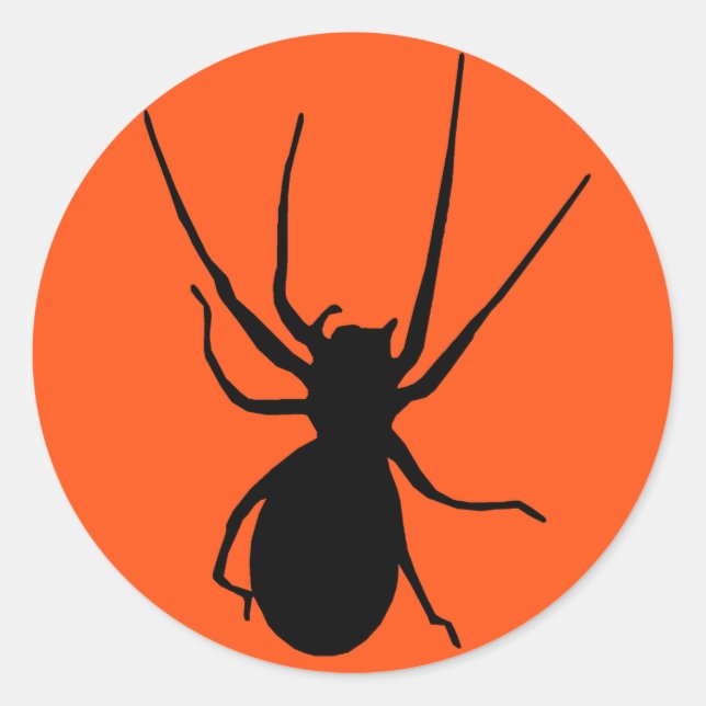Orange Black Creepy Spider Stickers (Front)