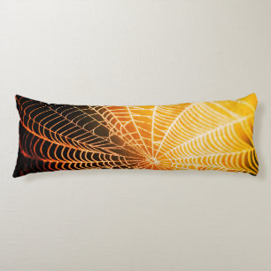Orange Black Creepy Spooky Spider Body Cushion