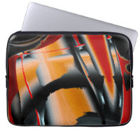 Orange black cropped digital paint magnification