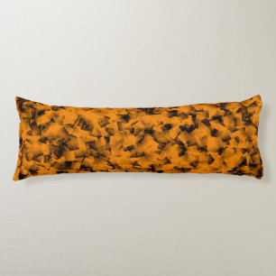 Orange Black Cubism Abstract Pattern Body Cushion