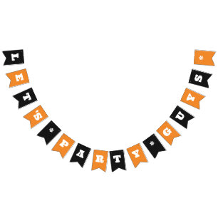 Orange / Black Custom Party or Work Event Any Name Bunting