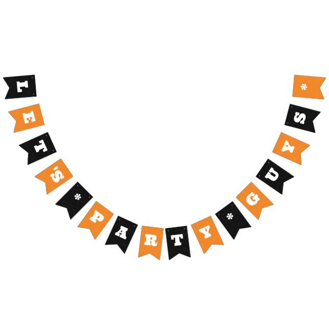Orange / Black Custom Party or Work Event Any Name Bunting (All)