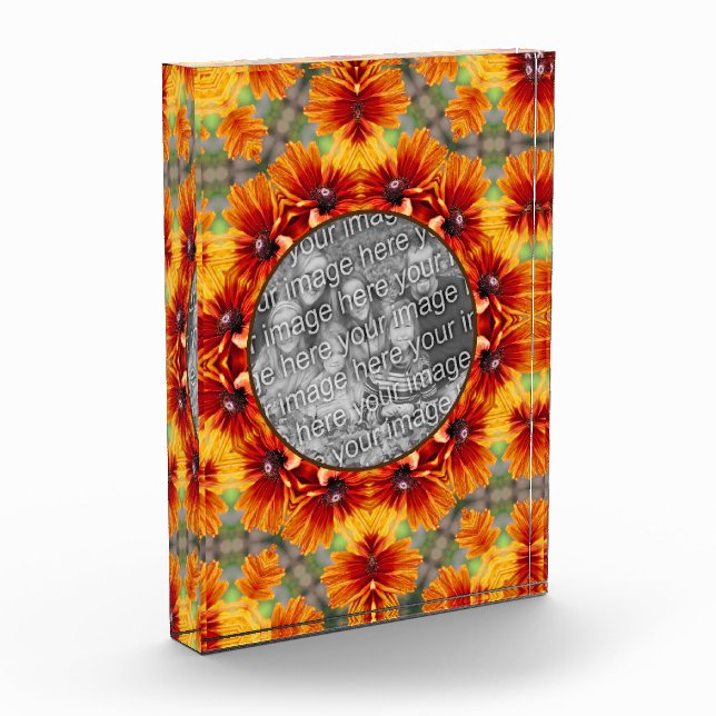 Orange Black Eyed Susan Daisy Add Your      Photo Block (Left)