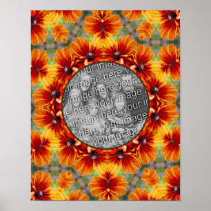 Orange Black Eyed Susan Daisy Add Your Photo Poster