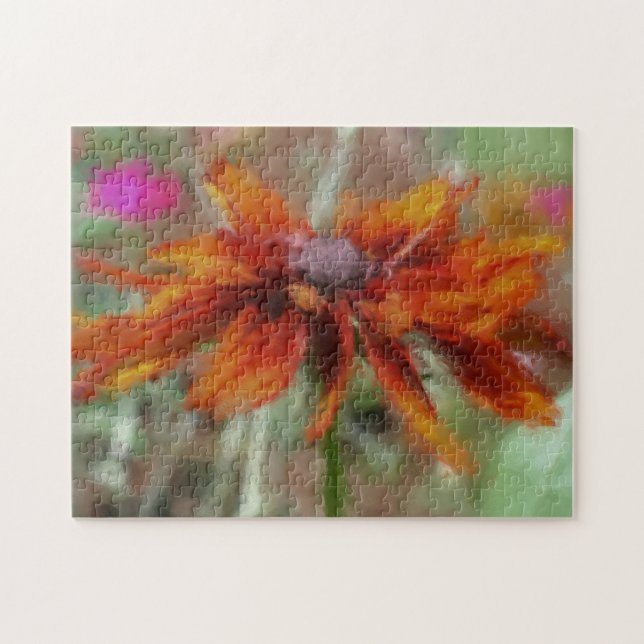 Orange Black Eyed Susan Flower Art  Jigsaw Puzzle (Horizontal)