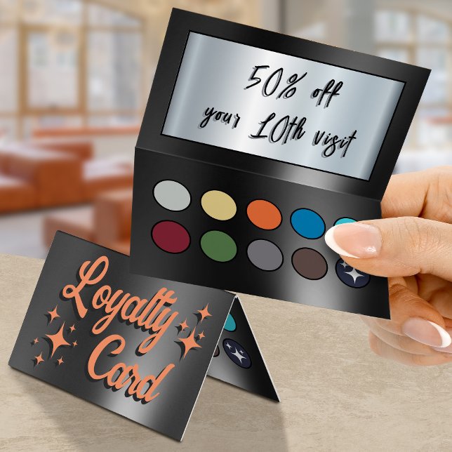 Orange black eyeshadow palette folded loyalty card (Creator Uploaded)