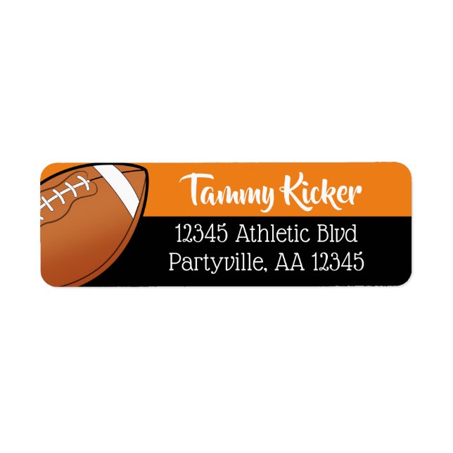 Orange & Black Football Address (Front)