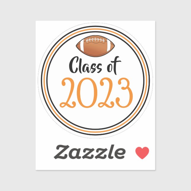 Orange & Black Football Class Year Graduation (Sheet)
