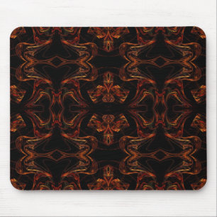 Orange & Black Fractal Mousepad