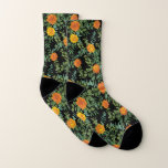 Orange & Black Gothic Peony & Rose Floral Wedding Socks<br><div class="desc">Beautiful Orange & Black Gothic peony & rose floral wedding invitations with abundant greenery.  Perfect for a floral theme or traditional white wedding in the Spring or Summer.  Customise the colour and text to make this wedding invite your own!</div>