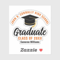 Orange Black Graduate Personalised 2025 Graduation