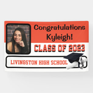 Orange & Black Graduation Banner