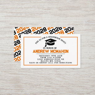 Orange Black Graduation Invite Announcement Insert