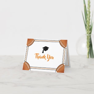 Orange & Black Graduation Thank You Card