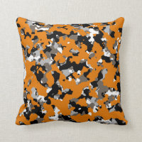 Orange Black Grey Tan Camouflage Camo Print