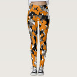 Orange Black Grey Tan Camouflage Camo Print Leggings<br><div class="desc">Leggings</div>