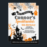 Orange & Black Halloween Birthday Invitation<br><div class="desc">Customise this cute Birthday invitation with your own details!</div>