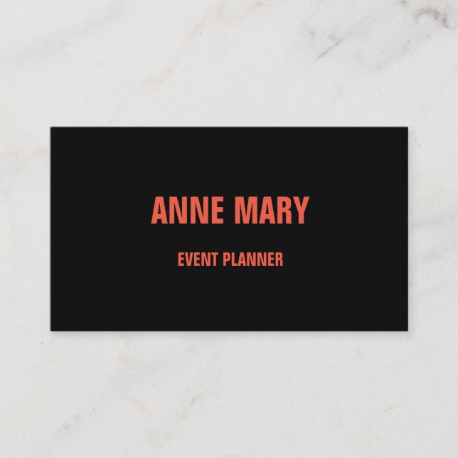 Orange Black Halloween Fall Rustic Elegant Trendy Business Card (Front)