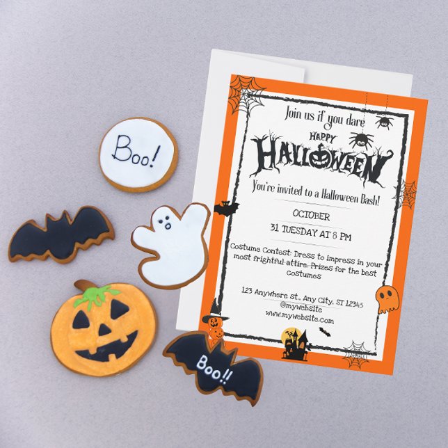 Orange Black Halloween Invitation (Creator Uploaded)