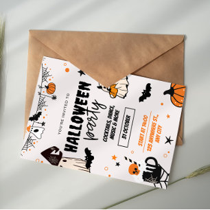 Orange Black Halloween Party Invitation