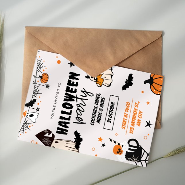 Orange Black Halloween Party Invitation (Creator Uploaded)