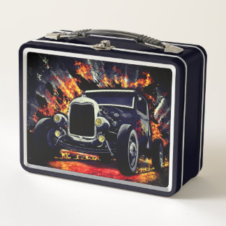 Orange & Black Hot Rod Lunchbox