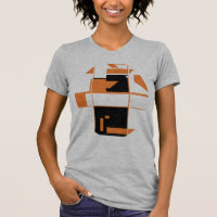 Orange Black MCM-inspired Geometric Abstract Art 