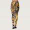 Orange Black Monarch Butterfly Abstract Leggings