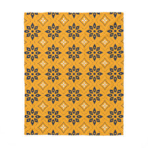 Orange Black Moroccan Mosaic Leaf Sunset Pattern