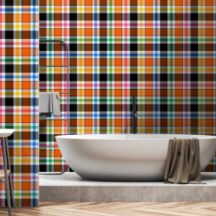 Orange Black Multicolour Flannel Plaid Tartan Wallpaper