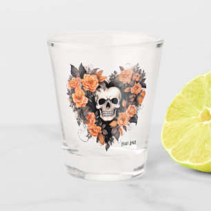 Orange & Black Night Angel Heart Shot Glass