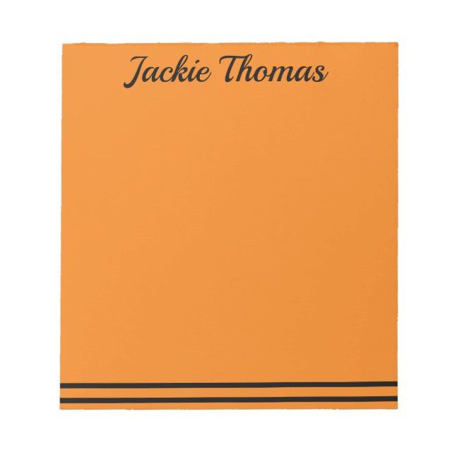 Orange & Black Notepad (Front)