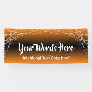 Orange Black Ombre Light Strings Add Your Own Text Banner