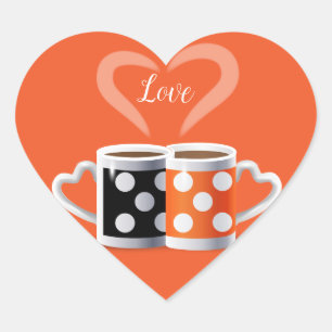 Orange + Black or We Belong Together Heart Sticker