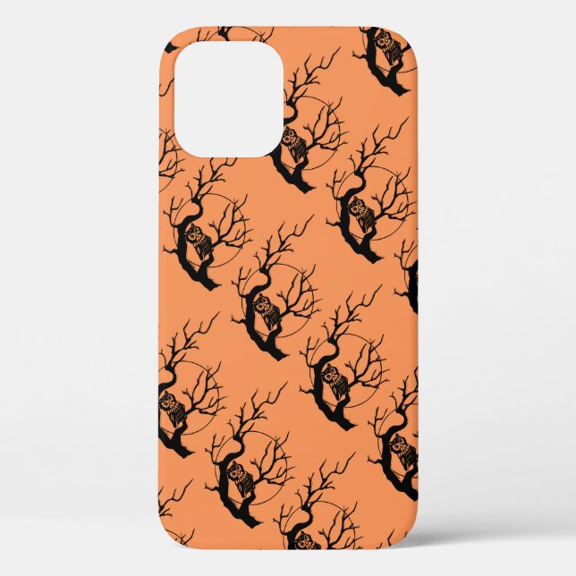Orange & Black Owls Halloween Case-Mate iPhone Case (Back)